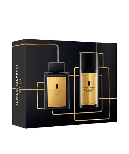 kit perfume banderas golden secret  100ml vp e deo 150 único Único