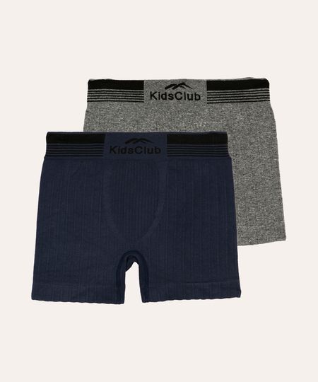 kit de 2 cuecas boxer infantis sem costura delrio colorido P