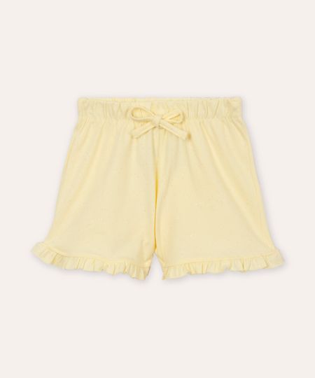 short infantil de algodão com glitter amarelo 3