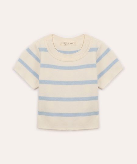 blusa infantil de tricot listrada manga curta azul 2 blusa infantil de tricot listrada manga curta azul 2