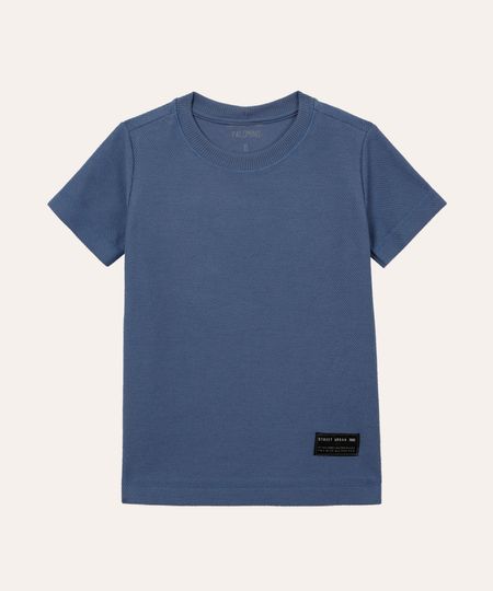camiseta de moletom infantil manga curta azul 4
