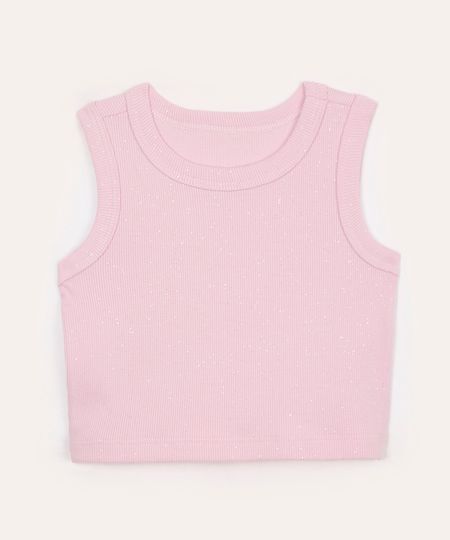 regata de algodão infantil com glitter rosa 5 regata de algodão infantil com glitter rosa 5