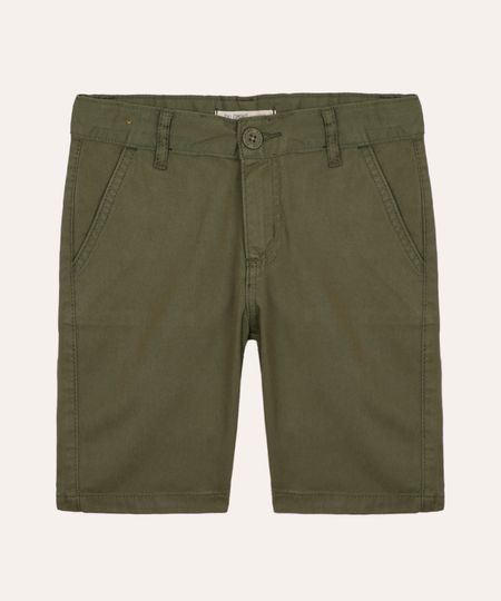 bermuda infantil de sarja com bolsos chino verde 6