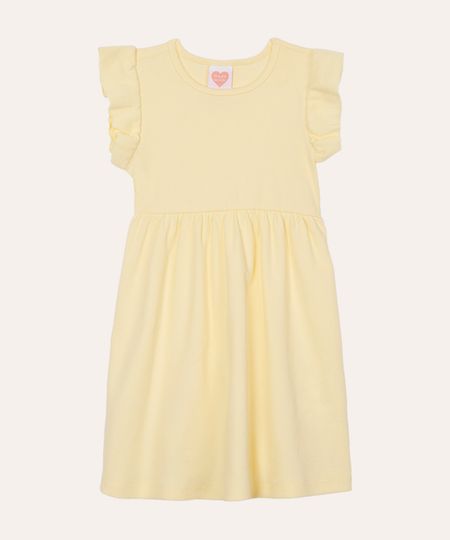 vestido midi infantil com babados amarelo 2 vestido midi infantil com babados amarelo 2