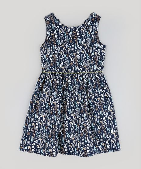 Vestido-Infantil-Estampado-de-Folhas-Sem-Manga-Azul-Marinho-9207223-Azul_Marinho_1