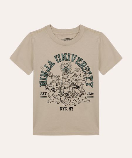 camiseta infantil de algodão tartarugas ninja bege 4 camiseta infantil de algodão tartarugas ninja bege 4