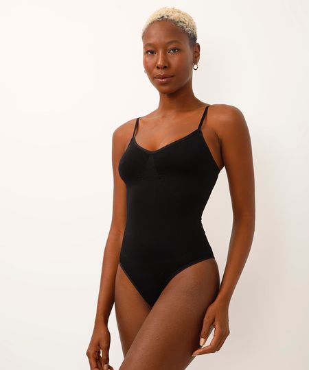 body sem costura alta sustentação preto G body sem costura alta sustentação preto G