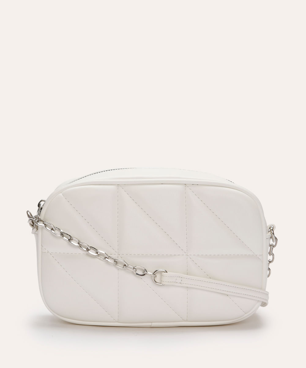 bolsa cross matelassê com corrente off white