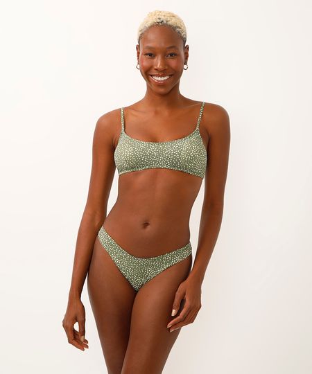 biquíni calcinha fio dental poá verde GG biquíni calcinha fio dental poá verde GG