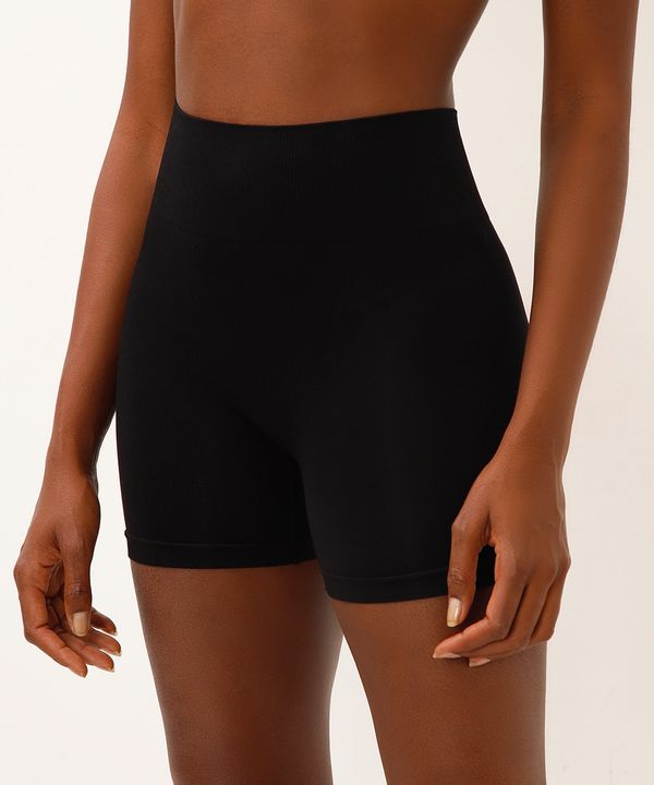 short modelador sem costura cós alto preto G