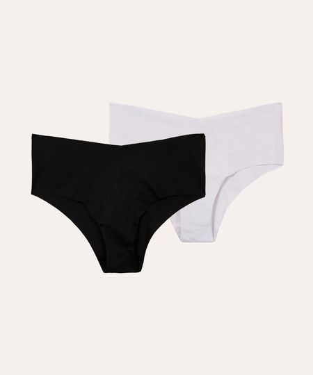 kit de 2 calcinhas caleçon a fio multicor P