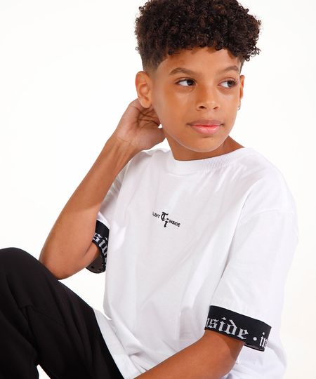 camiseta de algodão juvenil talent inside branco 14