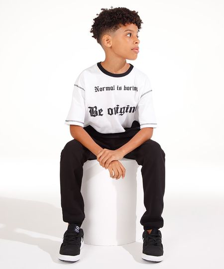 camiseta juvenil de algodão be original off white 14 camiseta juvenil de algodão be original off white 14