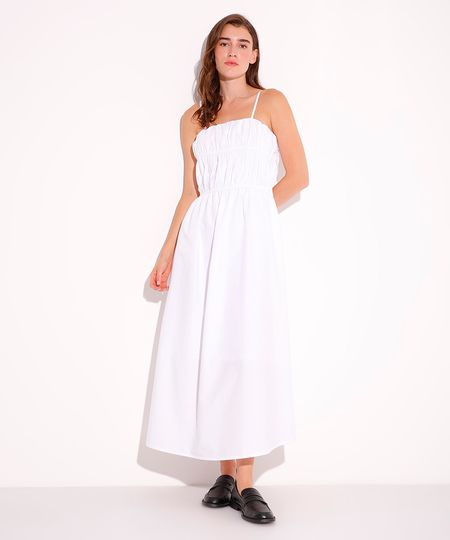 vestido alça fina mindset branco GG