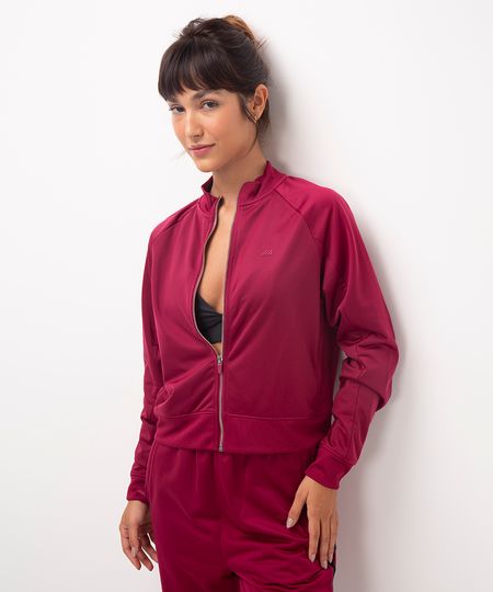 jaqueta cropped esportiva ace vinho G