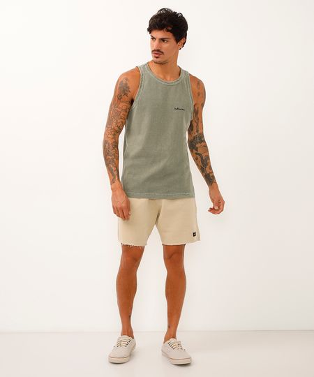 bermuda relaxed de moletom estonado bege P bermuda relaxed de moletom estonado bege P