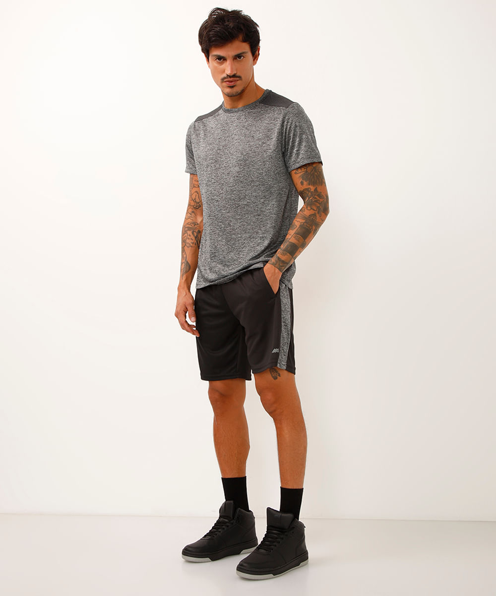 bermuda faixa lateral esportiva ace preto