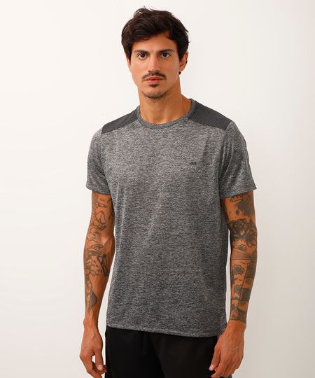 camiseta masculina esportiva ace com recorte - cinza mescla P camiseta masculina esportiva ace com recorte - cinza mescla P