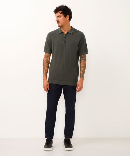 calça jeans chino slim cropped azul 40