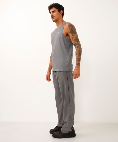 Calça Masculina Esportiva Ace Básica com Vivo Contrastante Cinza P