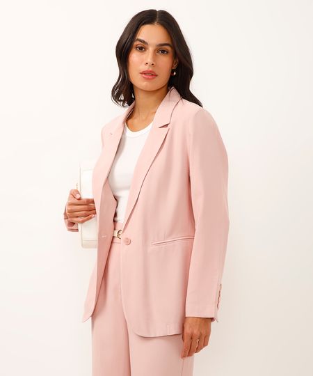 blazer de viscose alongado - nude P blazer de viscose alongado - nude P