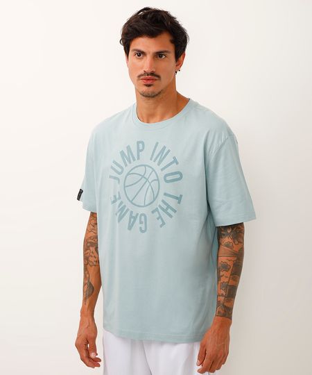 camiseta oversized de algodão esportiva ace azul P camiseta oversized de algodão esportiva ace azul P