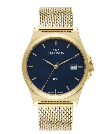 relógio technos 1s13cy1a analógico dourado UNICO