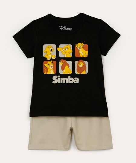 conjunto infantil curto simba preto 1 conjunto infantil curto simba preto 1
