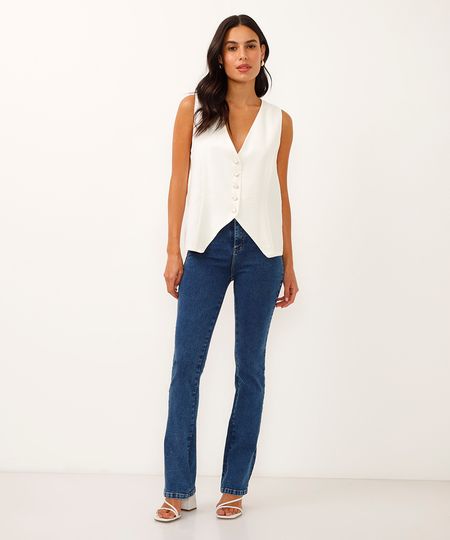 calça jeans flare sawary jeans médio 38
