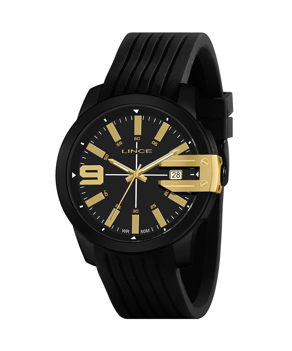 relógio masculino lince analógico calendário mrp4708l p2px preto