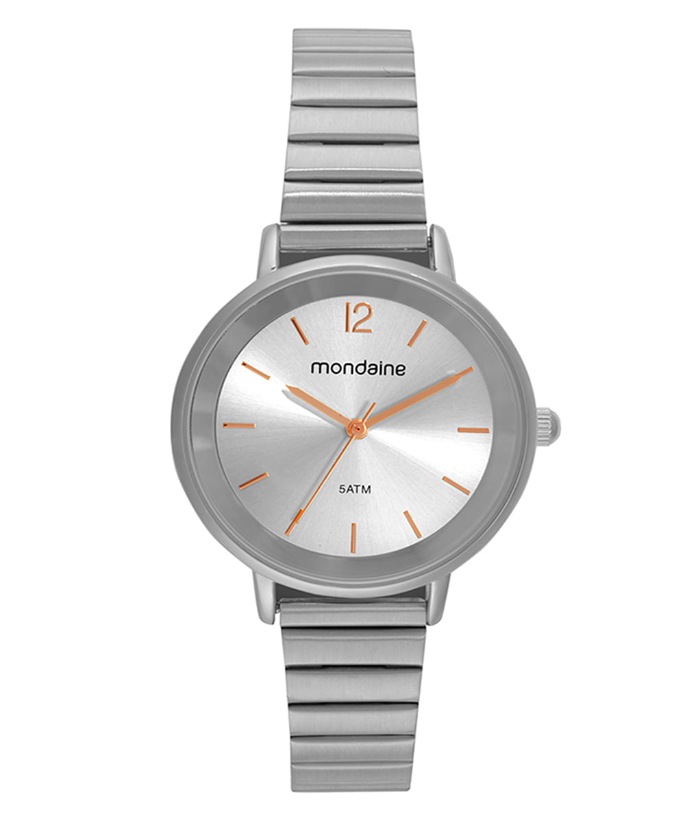 relógio mondaine 32784l0mvne2 analógico prateado