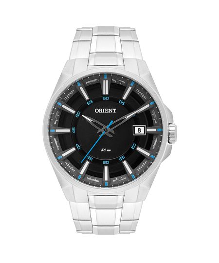 relógio orient mbss1313-pasx analógico prateado UNICO