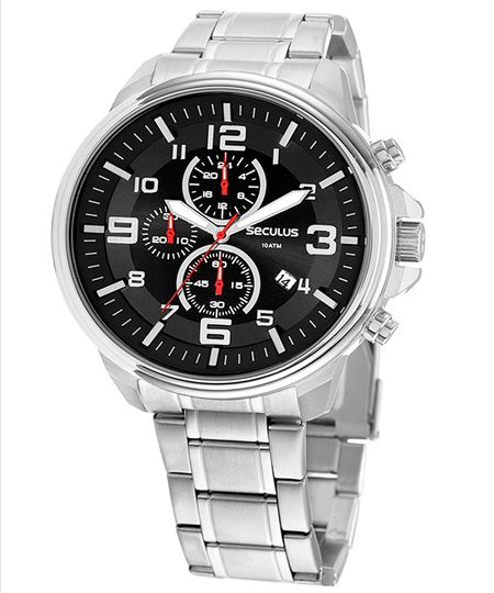 relógio seculus 44107g0svna1 cronógrafo prateado UNICO relógio seculus 44107g0svna1 cronógrafo prateado UNICO