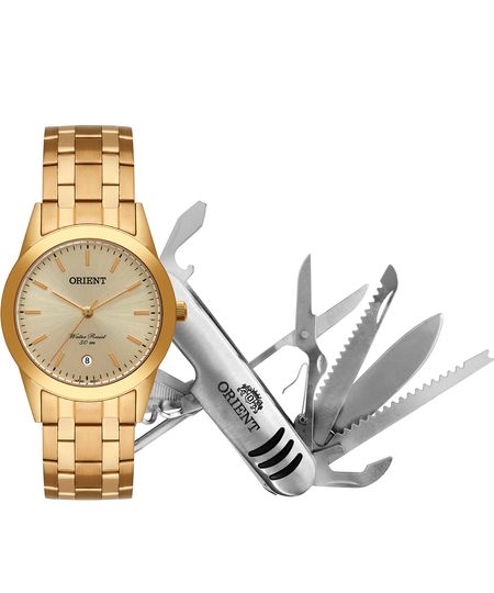 relógio orient mgss1179-k297c1kx analógico dourado UNICO