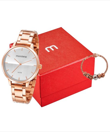 relógio mondaine 32387lpmvre3kb analógico rosê UNICO