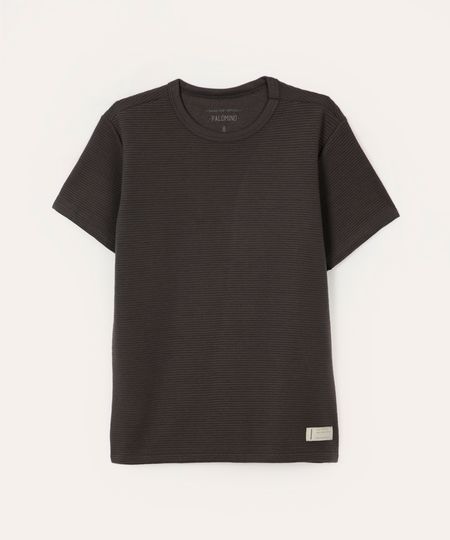 camiseta de algodão infantil texturizada cinza 8