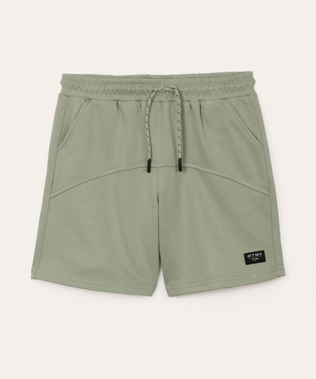 bermuda de moletom infantil com recorte verde 4
