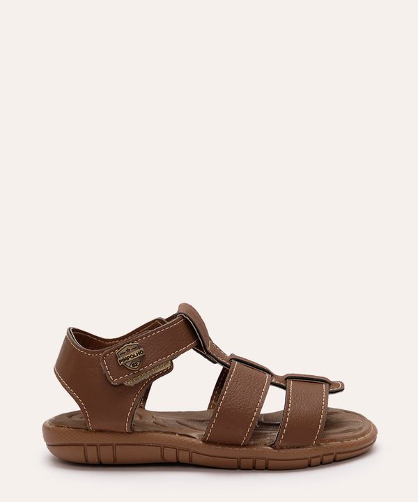 papete infantil pimpolho com velcro marrom 25