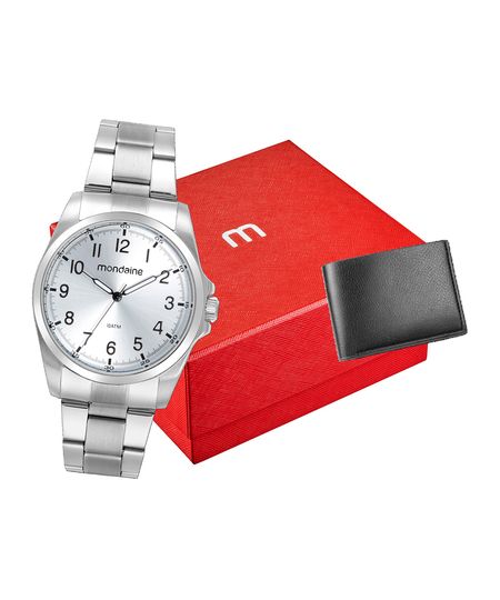 relógio mondaine 32734g0mvna2kc analógico prateado UNICO