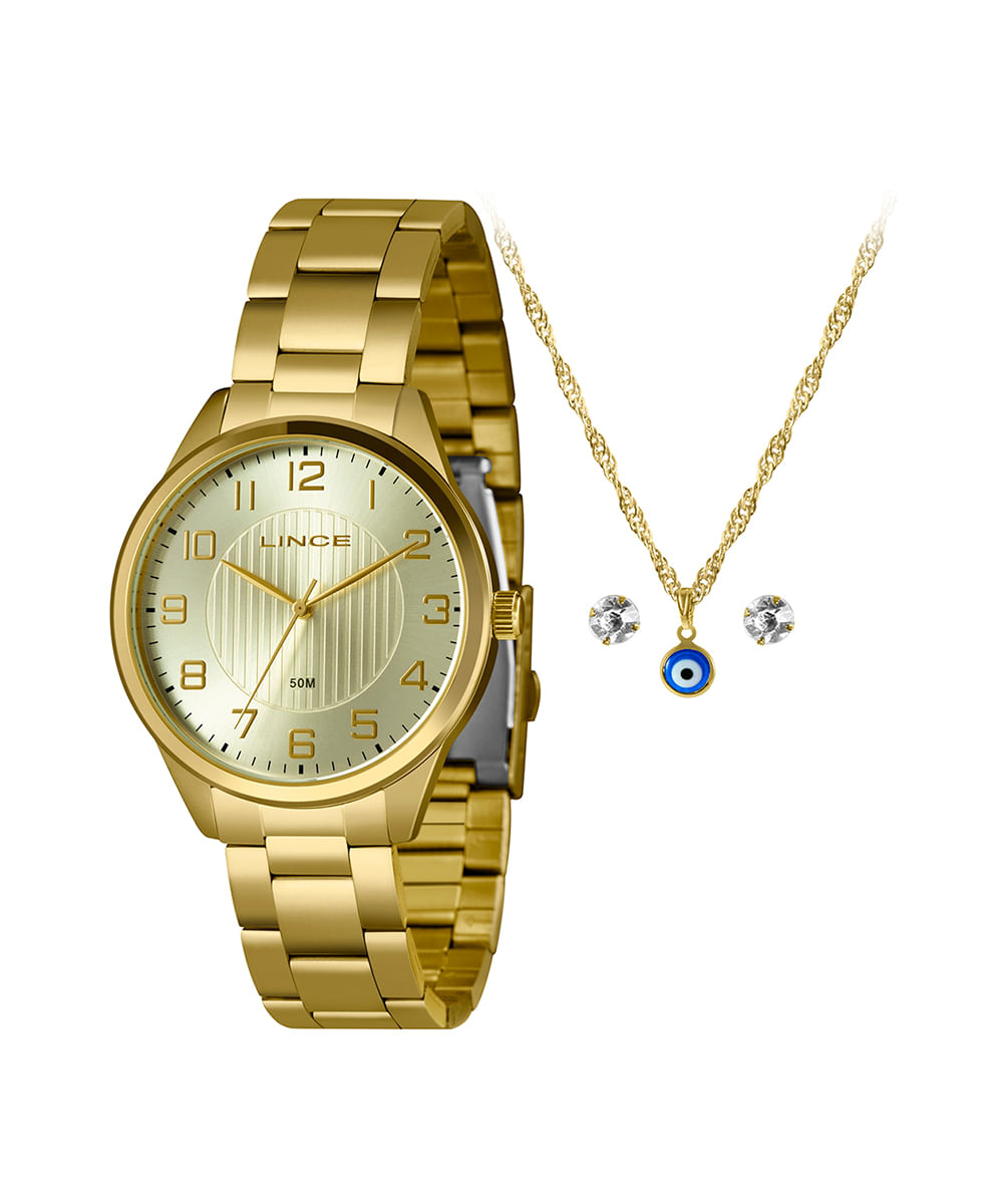 relógio lince lrg4743l40-ka49c2kx analógico dourado