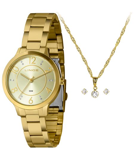 relógio lince lrg4738l38-ka1cc2kx analógico dourado UNICO