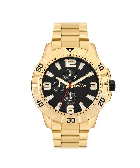 relógio condor co6p27aa4p dual time dourado UNICO
