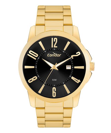relógio condor co2115mxbk4p analógico dourado UNICO