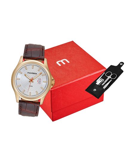 relógio mondaine 83505gpmvdh1kc analógico dourado UNICO