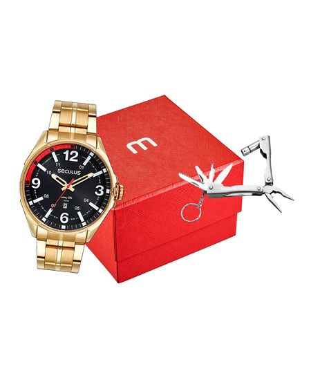 relógio seculus 77244gpsvda2k analógico dourado UNICO relógio seculus 77244gpsvda2k analógico dourado UNICO