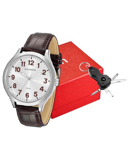 relógio mondaine 76659g0mvnh4kc analógico prateado UNICO