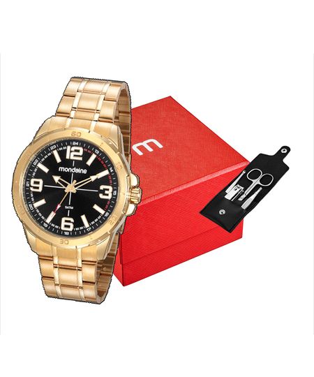 relógio mondaine 53832gpmvde1kg analógico dourado UNICO
