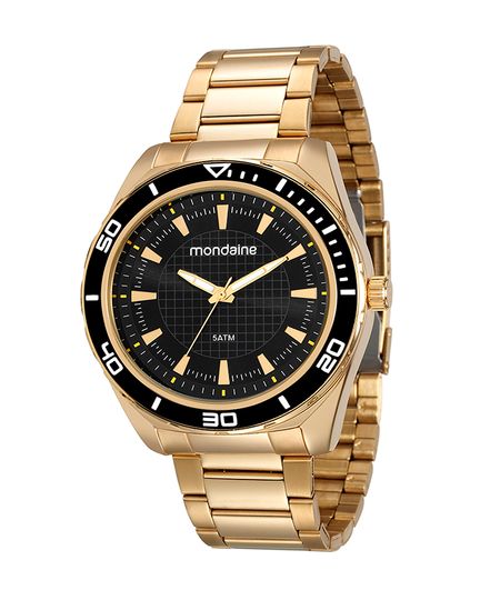 relógio mondaine 53521gpmvde3kk analógico dourado UNICO