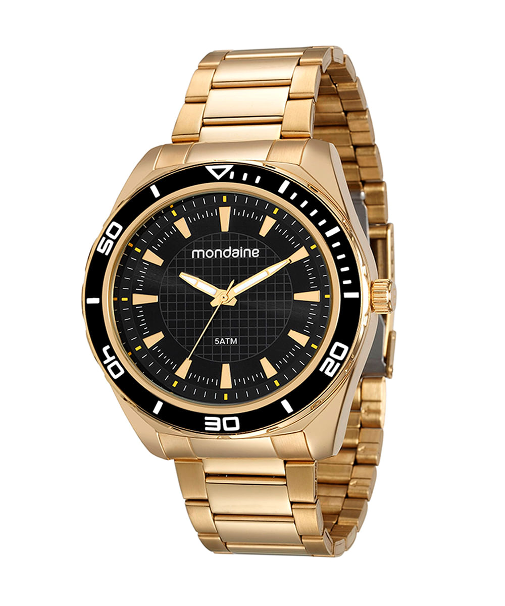 relógio mondaine 53521gpmvde3kk analógico dourado