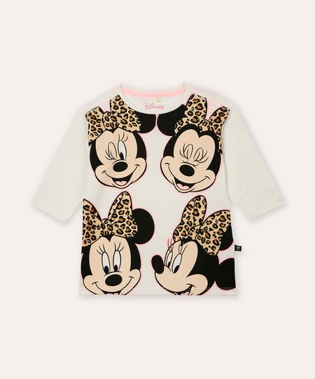 blusa infantil minnie manga longa  off white 1